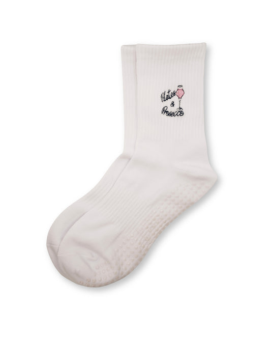 Pampelonne Crew Grip Sock – White