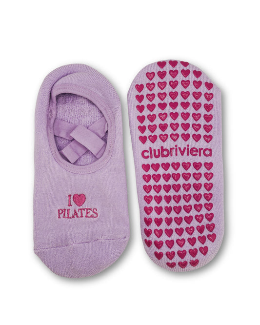 I Love Pilates Ballet Grip Sock - Lavender